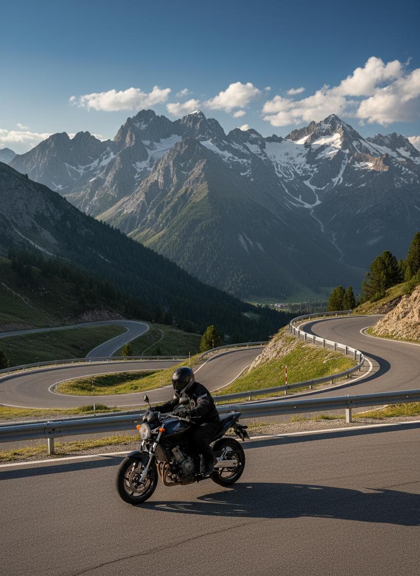 The Honda Hornet on a mountain switchback